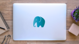 Elephant Icon Sticker on a Laptop (New) example