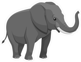 Elephant Illustration Sticker