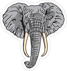 Elephant Mascot Sticker