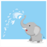 Elephant Spraying Water With Trunk Sticker