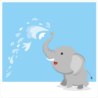 Elephant Spraying Water With Trunk Sticker