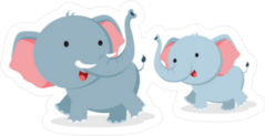 Elephant Walking Cub Sticker