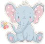 Elephant With A Flower Sticker