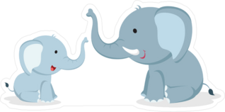 Elephant With Cub Sticker