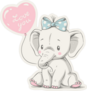 Elephant With Heart Balloon Sticker