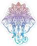 Elephant with Lotus Flower Boho Sticker