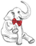 Elephant With Red Bow Sticker
