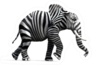 Elephant With Zebra Skin Sticker