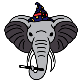 Elephant Wizard Sticker