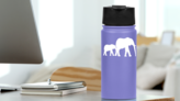 Elephants Sticker on a Water Bottle (New) example