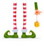 Elf Legs and Hand with Gift Sticker