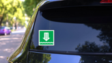 Embarkation Icon Sign Sticker on a Rear Car Window (New) example