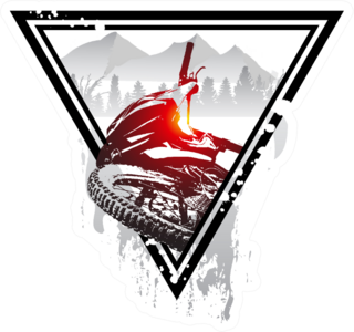 Emblem With Mountain Bike And Helmet Sticker