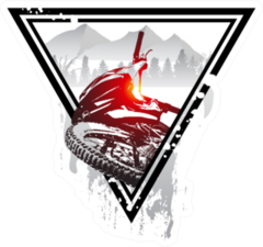 Emblem With Mountain Bike And Helmet Sticker