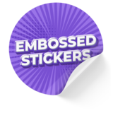  Stickers finished with a raised spot UV clear coat that adds texture, gloss, and a premium feel