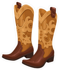 Embroidered Cowboy Boots Sticker