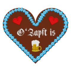 Embroidered German Oktoberfest Gingerbread Heart Sticker