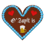 Embroidered German Oktoberfest Gingerbread Heart Sticker