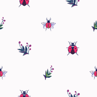 Embroidery Berry And Ladybug Sticker