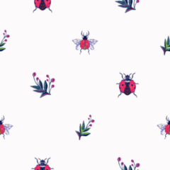 Embroidery Berry And Ladybug Sticker