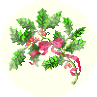 Embroidery Holly Sticker