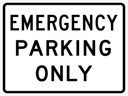 Emergency Parking Only Sticker