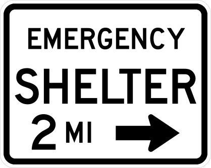 Emergency Shelter 2 Miles To Right Sticker