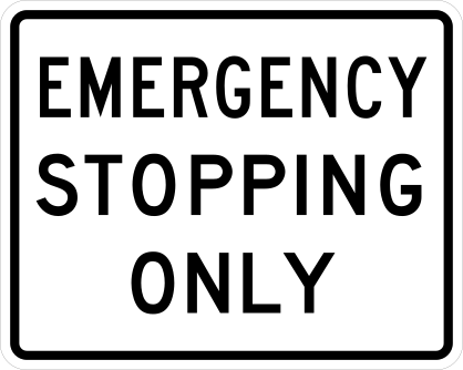 Emergency Stopping Only Sticker
