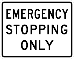 Emergency Stopping Only Sticker