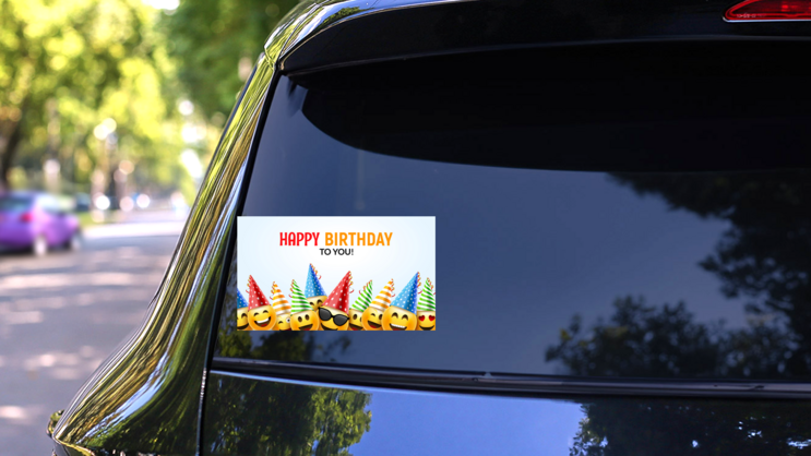 Emoji Birthday Happy Sticker on a Rear Car Window (New) example
