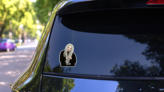 Emotional Libra Zodiac Character Sticker on a Rear Car Window (New) example