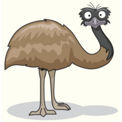 Emu Bird Cartoon Ostrich Sticker 