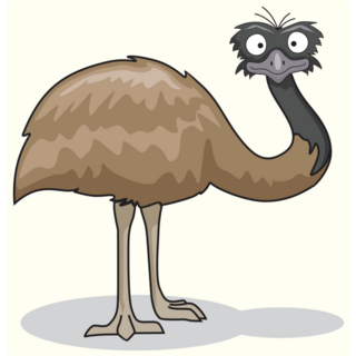 Emu Bird Cartoon Ostrich Sticker 