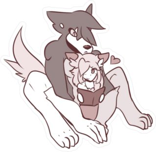 Enchanted Werewolf with Flamella Couple Sticker