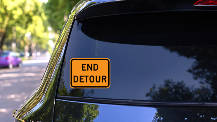 End Detour Sticker on a Rear Car Window (New) example