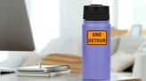 End Detour Sticker on a Water Bottle (New) example