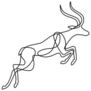 Endless Line Art Illustration Of Antelope Sticker