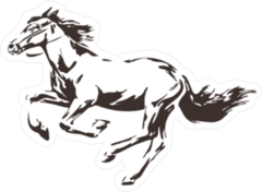 Energetic Horse Running Sticker
