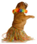 English Bulldog Dressed As A Hula Dancer Sticker
