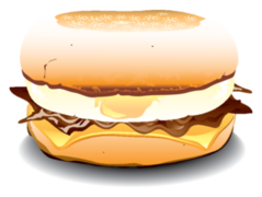 English Muffin Sandwich With Bacon, Egg And Cheese.