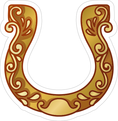Engraved Horseshoe Cowboy Sticker