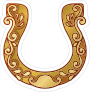Engraved Horseshoe Cowboy Sticker