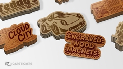 Engraved Wood Magnets Stacks