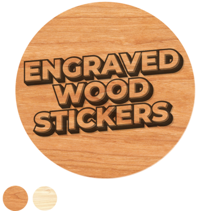 Custom Wood Stickers – Laser Engraved or Full Color