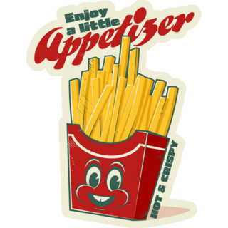 Enjoy A Little Appetizer French Fries Sticker