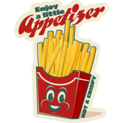 Enjoy A Little Appetizer French Fries Sticker