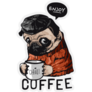 Enjoy Coffee  With A Pug Sticker