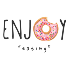 Enjoy Eating Donut Slogan Sticker