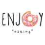 Enjoy Eating Donut Slogan Sticker