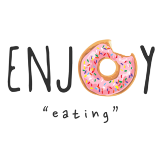 Enjoy Eating Donut Slogan Sticker